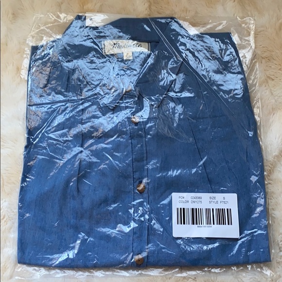 Madewell Central Shirt in Bright Indigo Size Small and XS - Picture 5 of 11